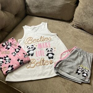 Justice Girls Panda Pajamas size 7/8